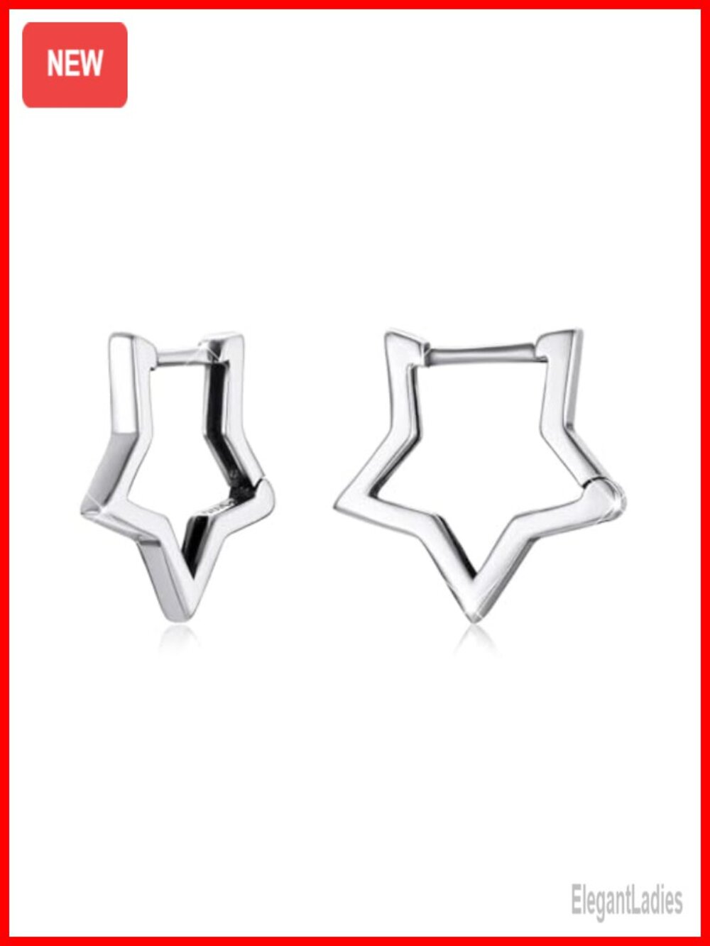 925 Sterling Silver Star Small Huggie Hoop Earrings Hypoallergenic